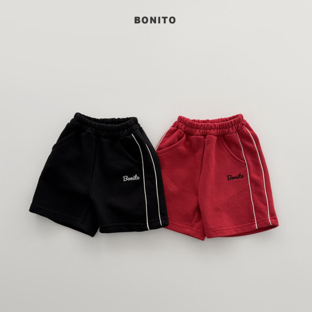 [80-125cm] 美式復古刺繡側邊條紋運動短褲 #Leo獅子座