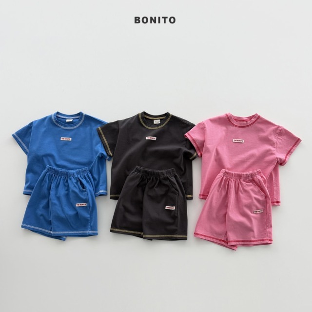 [80-125cm] 韓系撞色明線標籤棉質套裝 #Leo獅子座 (大童)