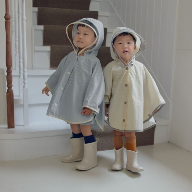 [75-110cm] 清新透明帽沿連帽雨披 #Columba天鴿座