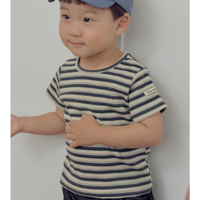 [75-110cm] 經典細條紋柔軟棉短袖T恤 #Columba天鴿座