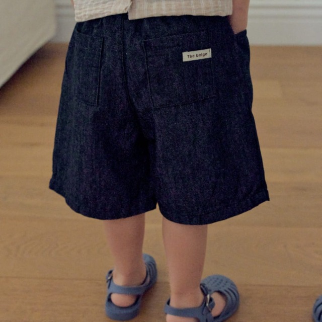 [75-110cm] 復古中性單鈕扣丹寧短褲 #Columba天鴿座