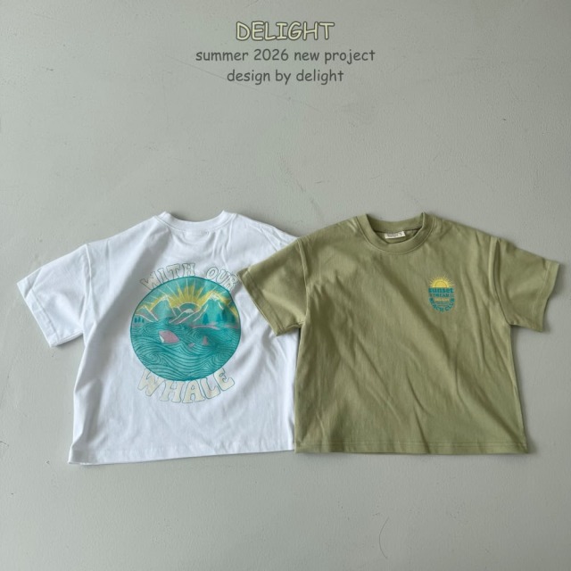 [85-145cm] 悠游大鯨魚插畫短袖T恤 #Vela船帆座