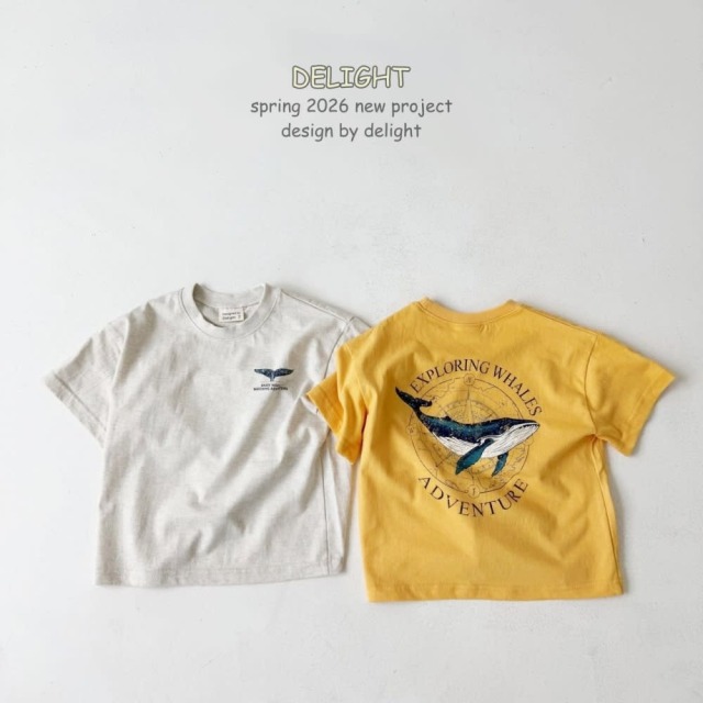 [85-145cm] 鯨魚探險指南針短袖T恤 #Vela船帆座 (大童)