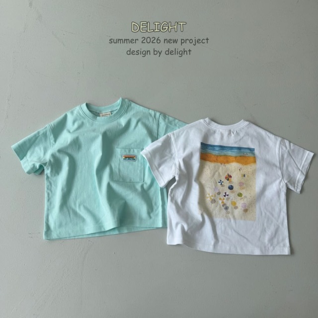 [85-145cm] 愜意沙灘遮陽傘口袋短袖T恤 #Vela船帆座