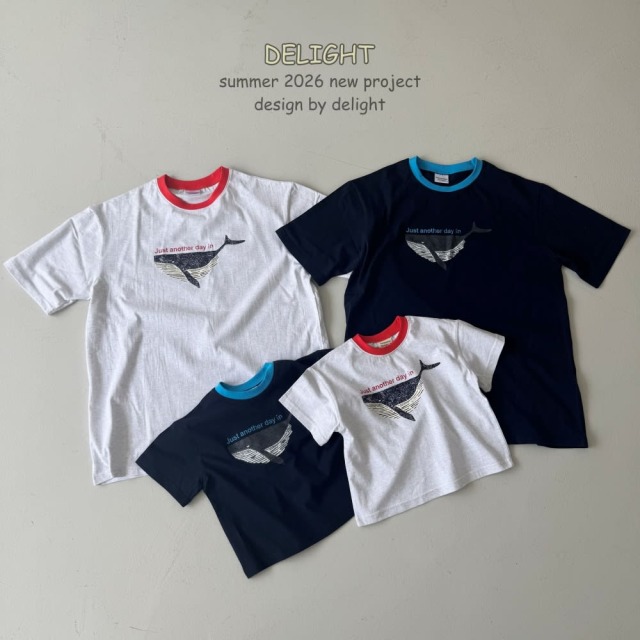 [Adult] 大鯨魚撞色領短袖T恤 #Vela船帆座