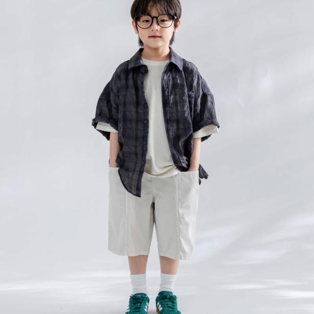 [85-165cm] 韓系拼接設計休閒短褲 #Norma矩尺座