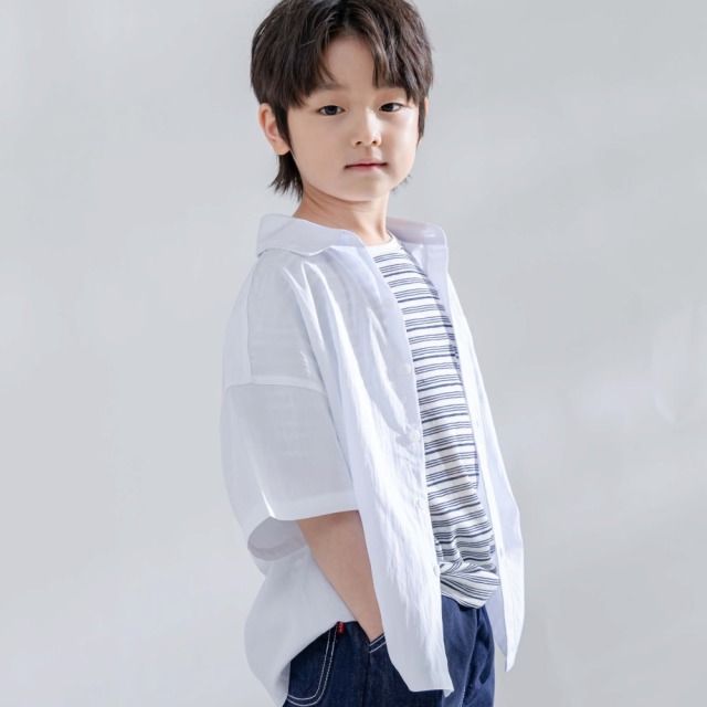 [85-165cm] 日常率性百搭短袖襯衫 #Norma矩尺座