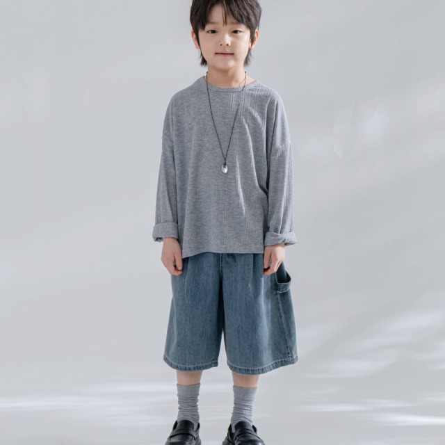 [85-165cm] 韓系復古寬鬆丹寧短褲 #Norma矩尺座