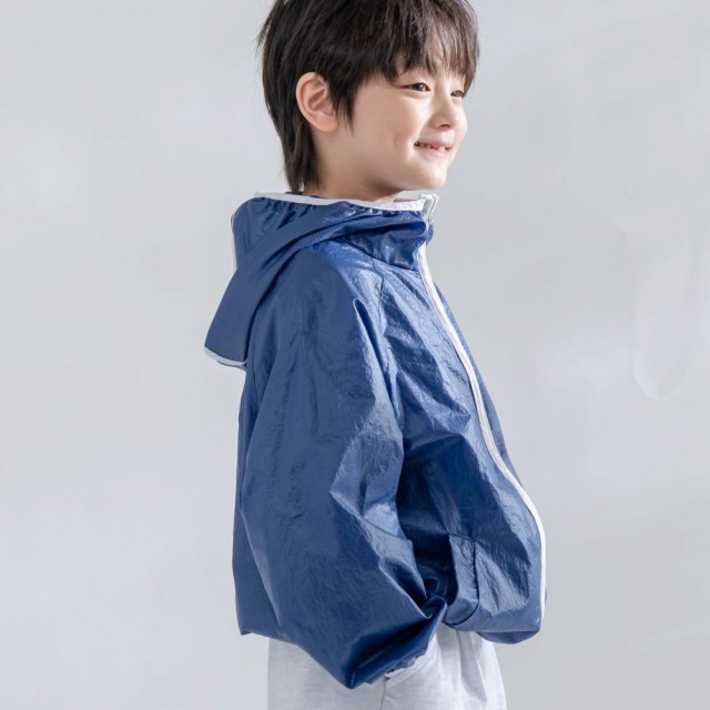 [85-165cm] 撞色包邊機能連帽外套 #Norma矩尺座