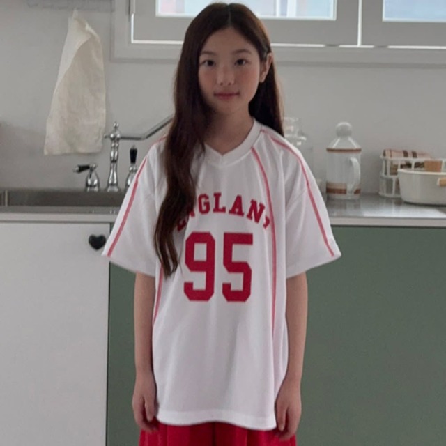 [90-165cm] 復古球衣設計網眼T恤 #Eridanus波江座