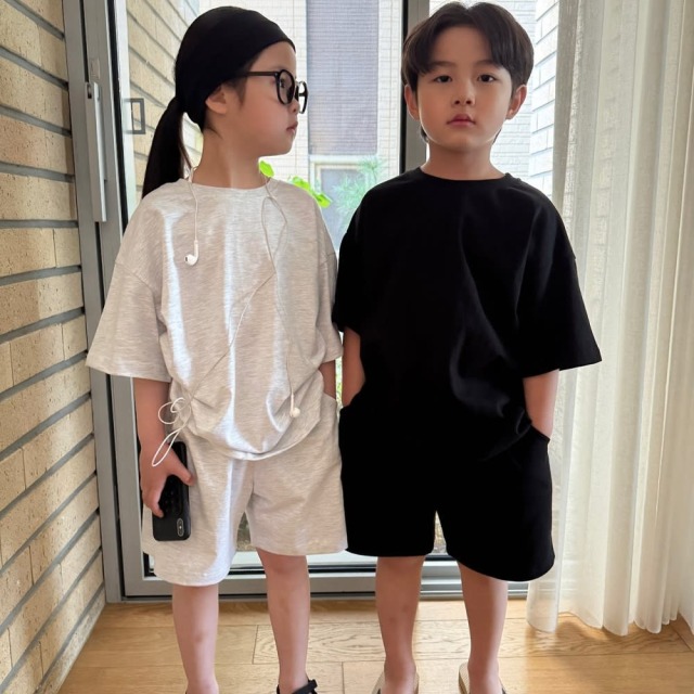 [90-165cm] 簡約寬鬆純色棉質套裝 #Cepheus仙王座 (大童)