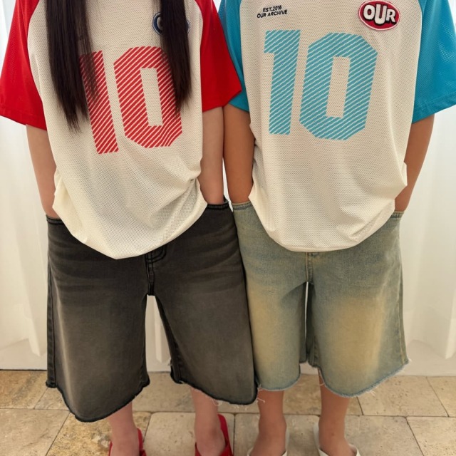 [90-165cm] 校園風撞色字母短袖T恤 #Cepheus仙王座