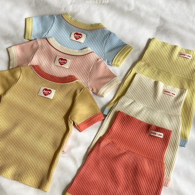 [BEBE] 撞色滾邊坑條高腰腹圍居家服套裝 #Cetus鯨魚座