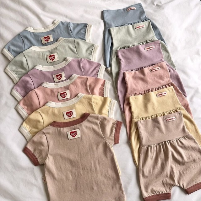 [BEBE] 愛心標籤撞色滾邊高腰腹圍睡衣組 #Cetus鯨魚座