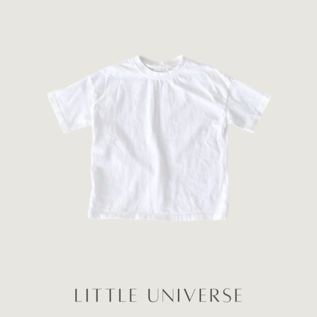 小宇宙 簡約全白廓形短T