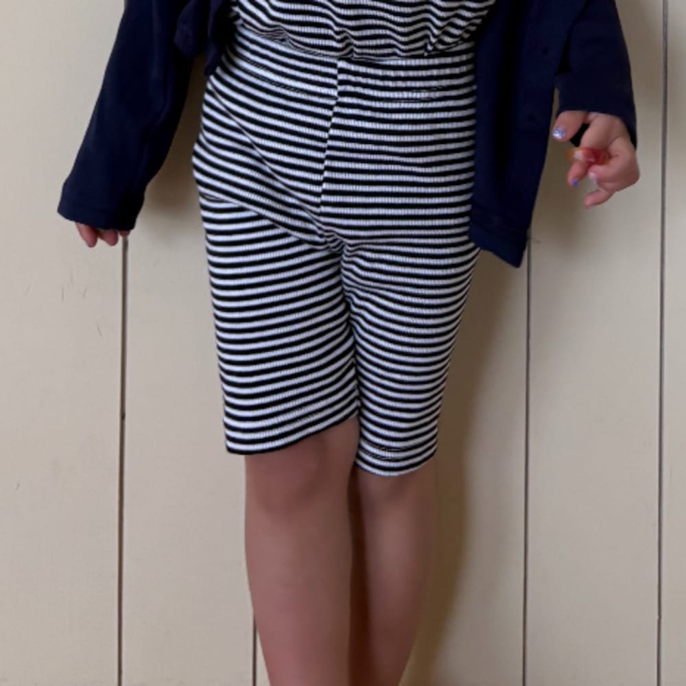 [75-125cm] 復古細條紋彈性修身短褲 #Monoceros獨角獸座