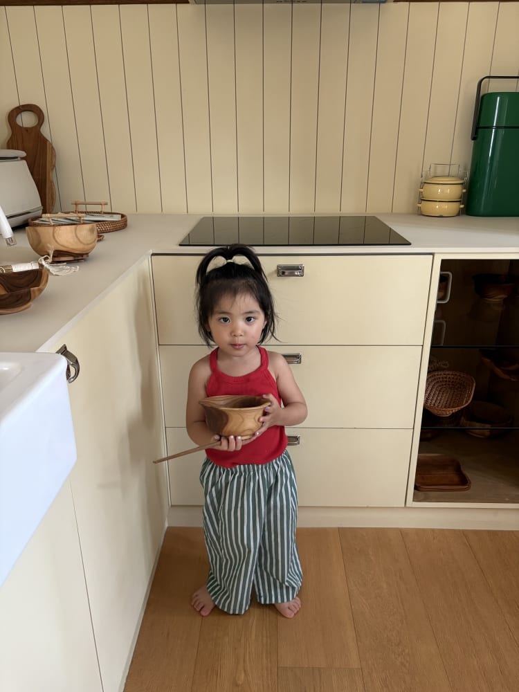 [75-125cm] 質感配色直條紋鬆緊休閒長褲 #Monoceros獨角獸座