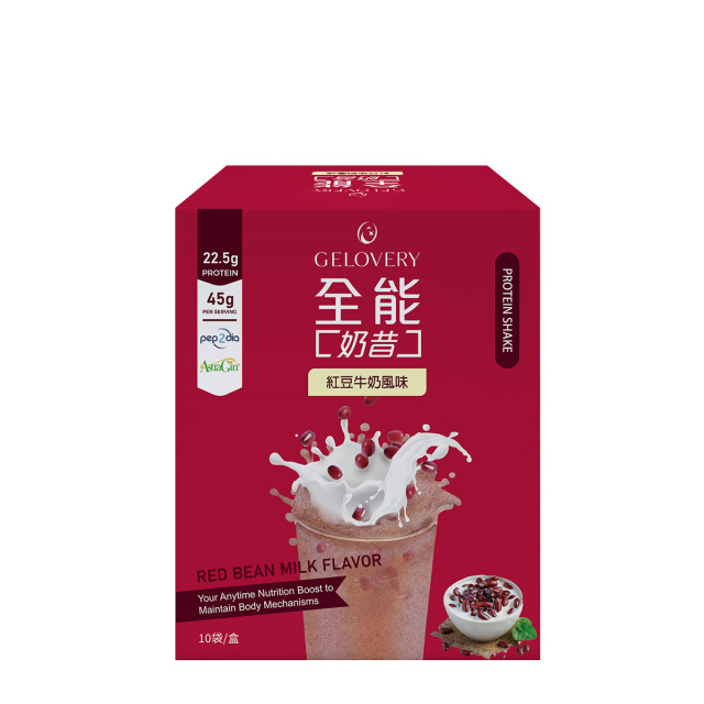Gelovery 全能奶昔 - 紅豆牛奶風味 10包/盒 (45g/包)