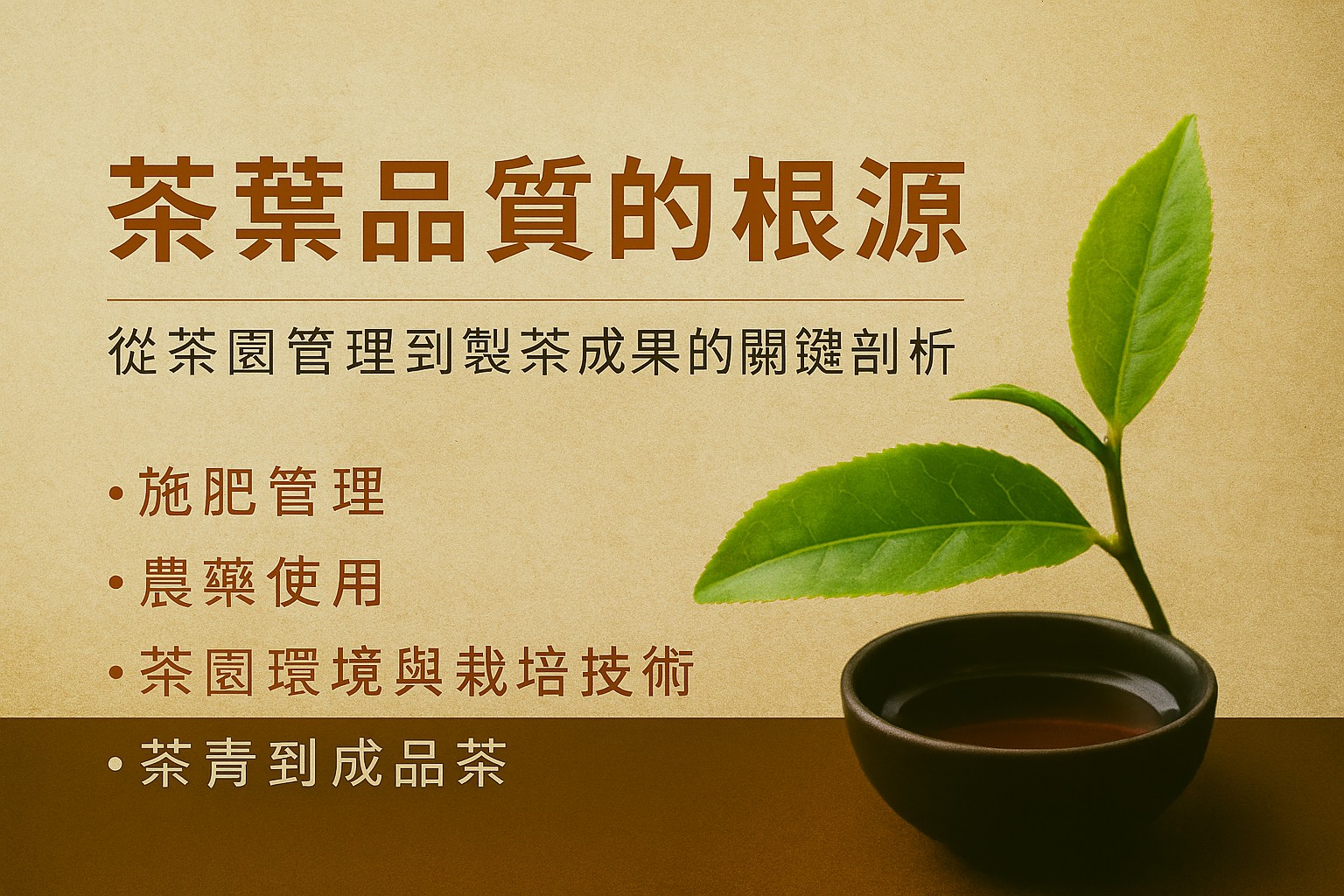 [TeaTalk-014] 茶葉品質的根源：從茶園管理到製茶成果的關鍵剖析