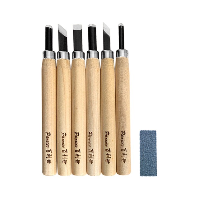 Panrico 百利世 雕刻刀組/6支裝/附砥石 WD CK00 06 WD-CK00-06