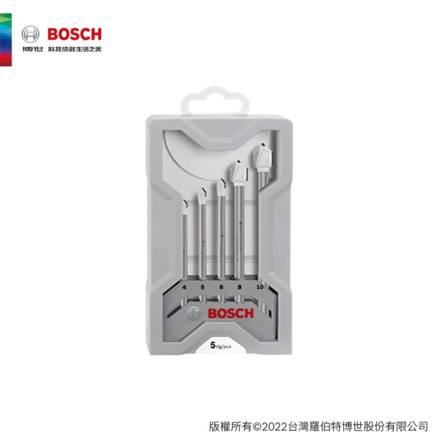 BOSCH 博世 超耐久 CYL-9 鎢鋼磁磚鑽頭 5件式