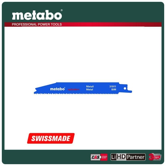 Metabo 美達寶 金屬軍刀鋸片150X0.9mm S123XF 2支/卡 631911000