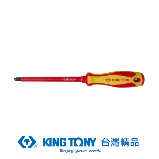 KING TONY 金統立 十字耐電壓起子 #1x4.0(mm)x100(mm) KT14710104 #1x4.0(mm)x100(mm) KT14710104
