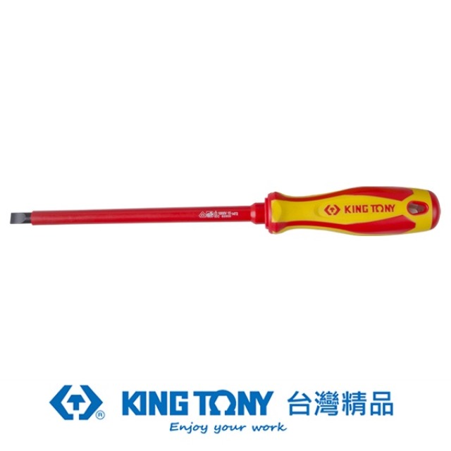KING TONY 金統立 專業級工具 一字耐電壓起子 4.0mm*4’’ KT14720404 4.0mm*4’’ KT14720404