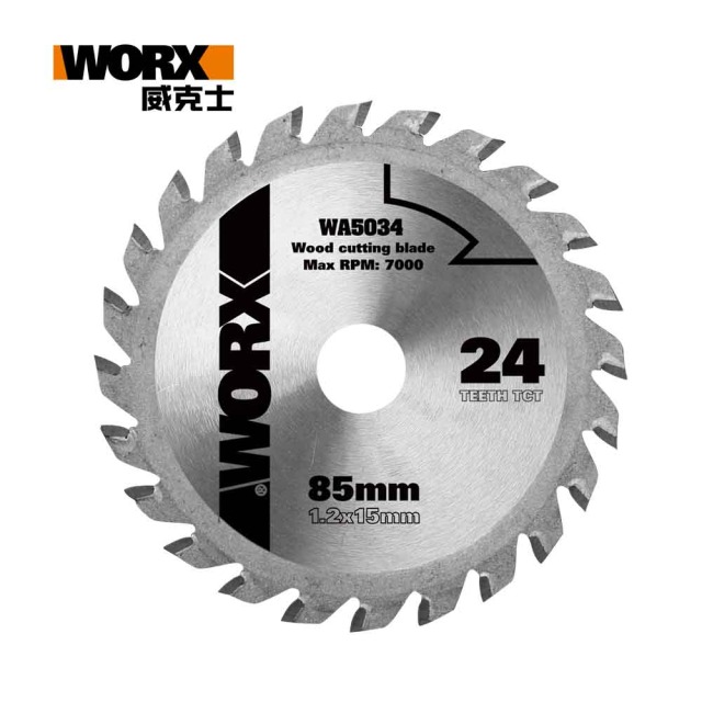 WORX 威克士 85mm 24T 木工鋸片 TCT硬質合金鋸片(WA5034) 85mm 24T WA5034