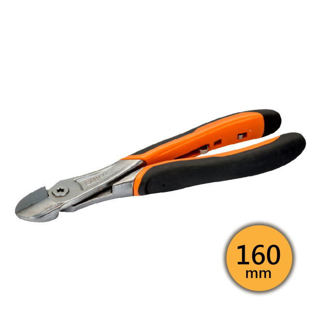 BAHCO 瑞典魚牌 強力電子斜口鉗 (鍍鉻, ERGO™握把) 160mm 長度: 160 mm
鉗口長度: 18 mm
最大開口: 2.1 mm
重量: 150 g
剪切能力 (鐵線): Φ2.5 mm
剪切能力 (鋼琴線): Φ2.5 mm 21HDGC-160IP