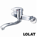 LOLAT 羅力 簡約流理台壁式水龍頭/鉻 KWN1339