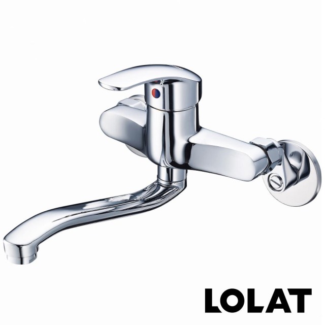 LOLAT 羅力 簡約流理台壁式水龍頭/鉻 KWN1339