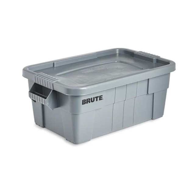 Rubbermaid 樂柏美 BRUTE帶蓋搬運箱53L(灰色) 灰色 FG9S3000GRAY