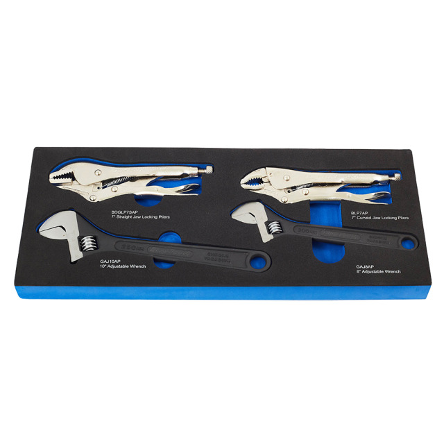 Blue-Point 美國藍點 活動扳手/大力鉗套組4件組 BPS6B