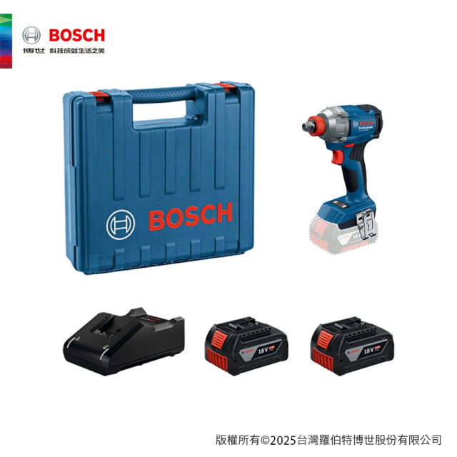 BOSCH 博世 18V 免碳刷衝擊板手/起子機套裝 GDX 18V-285 4.0Ah雙電套裝組 4.0Ah雙電套裝組 GDX 18V-285