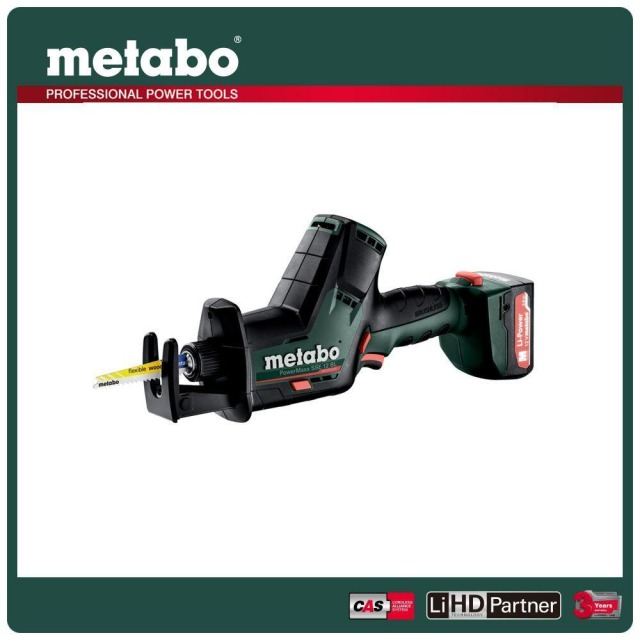 Metabo 美達寶 12V鋰電無刷單手軍刀鋸2.0Ah套裝組 PowerMaxx SSE 12 BL