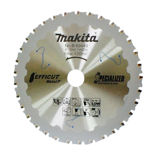 MAKITA 牧田 金屬鎢鋼圓鋸片150×20×1.1×33T(新式刀刃) B-69440