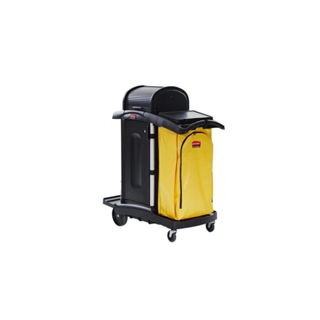 Rubbermaid 樂柏美 封閉式清潔推車 黃色 FG9T7500BLA