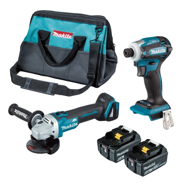 MAKITA 牧田 18V充電式無碳刷超值雙機組 DGA406GX4 6.0Ah雙電 (DTD172 + DGA406) 6.0Ah雙電 (DTD172 + DGA406) DGA406GX4