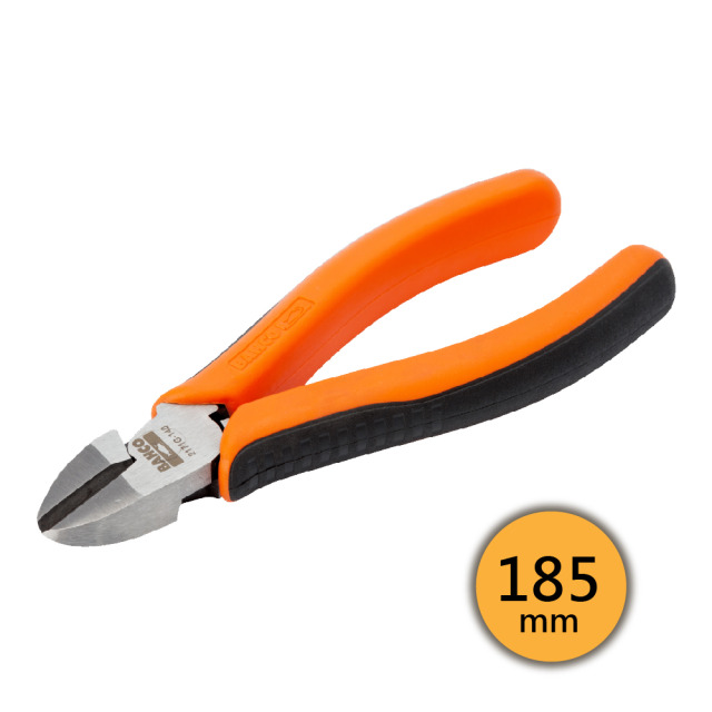BAHCO 瑞典魚牌 拋光電子斜口鉗 (止滑握把) 185mm 長度: 185 mm
鉗口長度: 22 mm
最大開口: 3 mm
重量: 290 g
剪切能力 (銅線): Φ2.5 mm
剪切能力 (鐵線): Φ1.6 mm
剪切能力 (鋼琴線): Φ1.5 mm 2171G-180