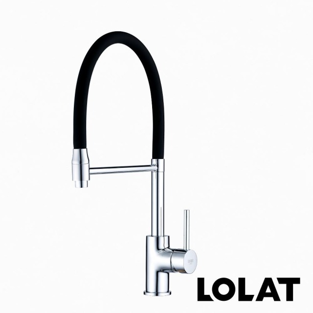 LOLAT 羅力 時尚矽管抽拉立式水龍頭/鉻 KNN1777