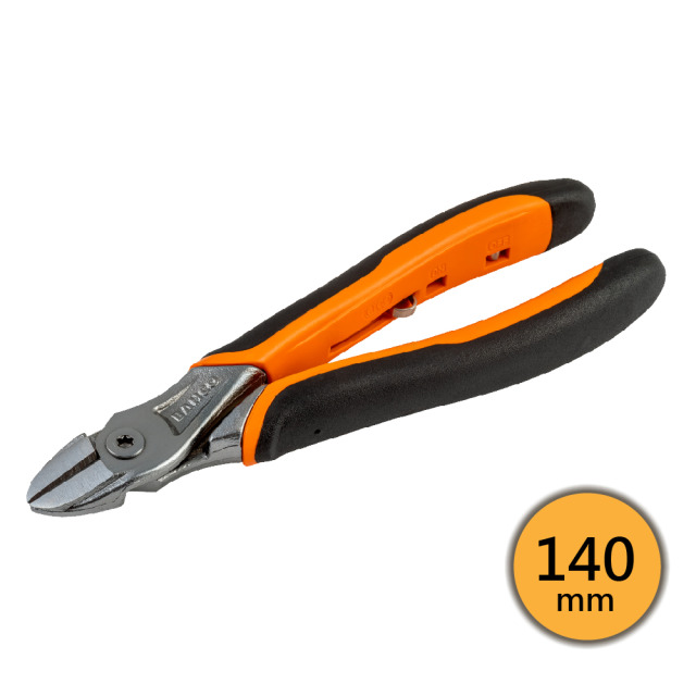 BAHCO 瑞典魚牌 電子斜口鉗 (ERGO™握把, 鎳鉻合金) 140mm 長度: 140 mm
鉗口長度: 16.4 mm
最大開口: 1.5 mm
重量: 120 g
剪切能力 (銅線): Φ3.7 mm
剪切能力 (鐵線): Φ2.0 mm
剪切能力 (鋼琴線): Φ1.8 mm 2101GC-140IP