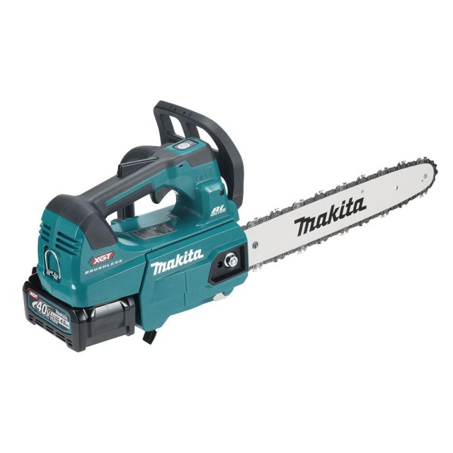 MAKITA 牧田 40V無刷鏈鋸機 4.0Ah雙電組 產品規格表
工作能力	導板長度：350 mm最大輸出功率：1,400 W
鏈條油箱容量	200 mL
鏈條速度	0 - 24.8 m/s
鏈條規格	90PX
尺寸(長x寬x高)	259 - 266 x 194 x 227 - 243 mm
重量	4.0 - 4.7 kg UC004GM201