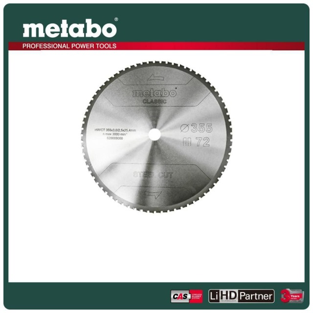 Metabo 美達寶 經典切割金屬圓鋸片355x3x25.4mm 628669000