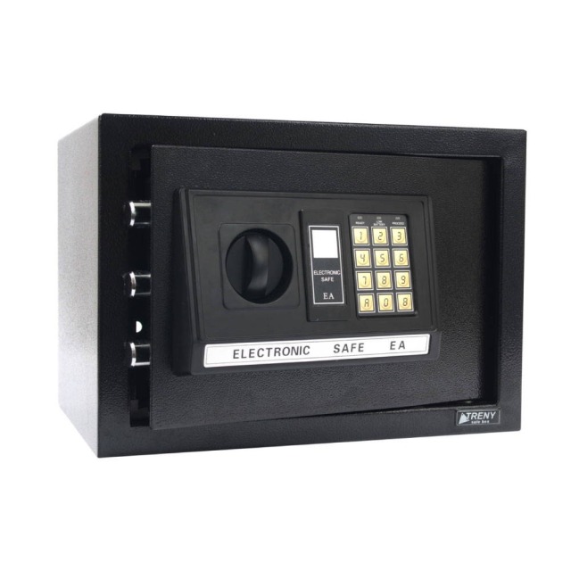 TRENY 三鋼牙 電子式保險箱 黑款 中 黑款 中
