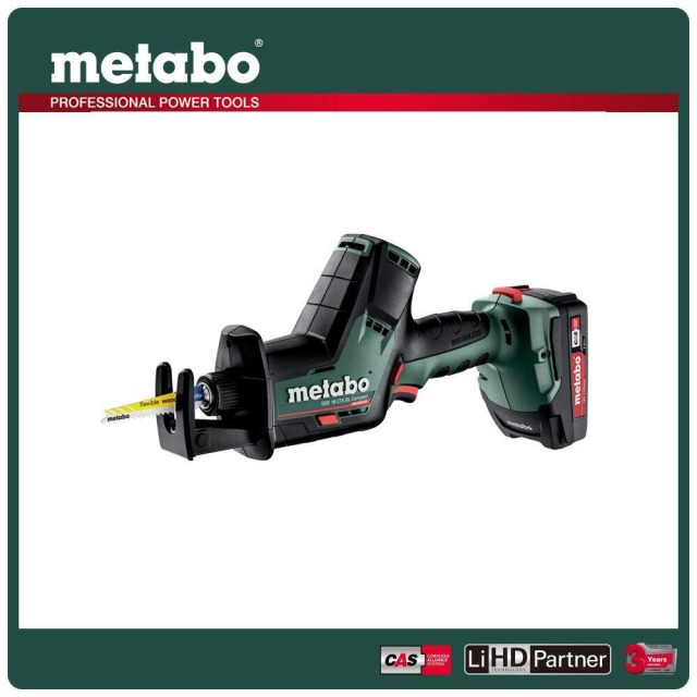 Metabo 美達寶 18V鋰電無刷單手軍刀鋸4.0Ah單電套裝組隨附工具袋 SSE 18 LTX BL Compact
