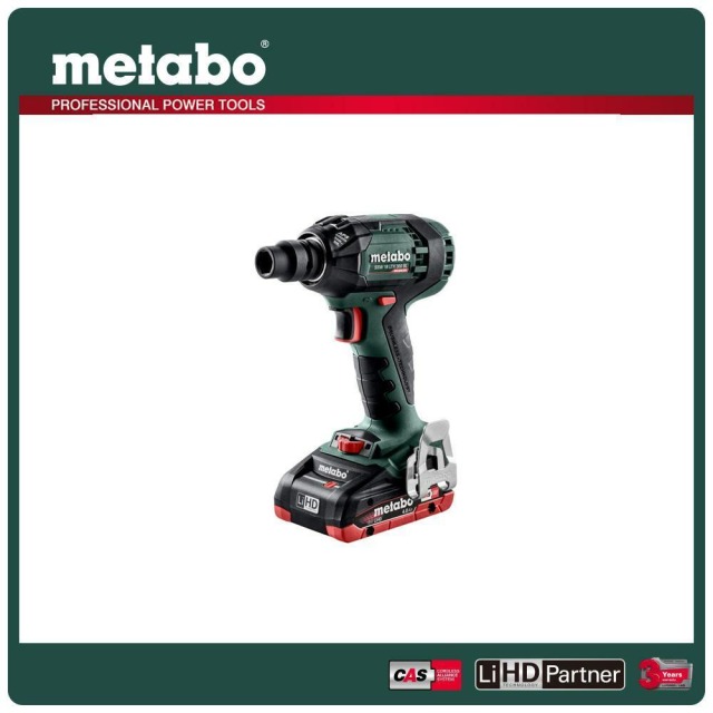 Metabo 美達寶 18V鋰電無刷衝擊扳手機4.0Ah單電套裝組 SSW 18 LTX 400 BL