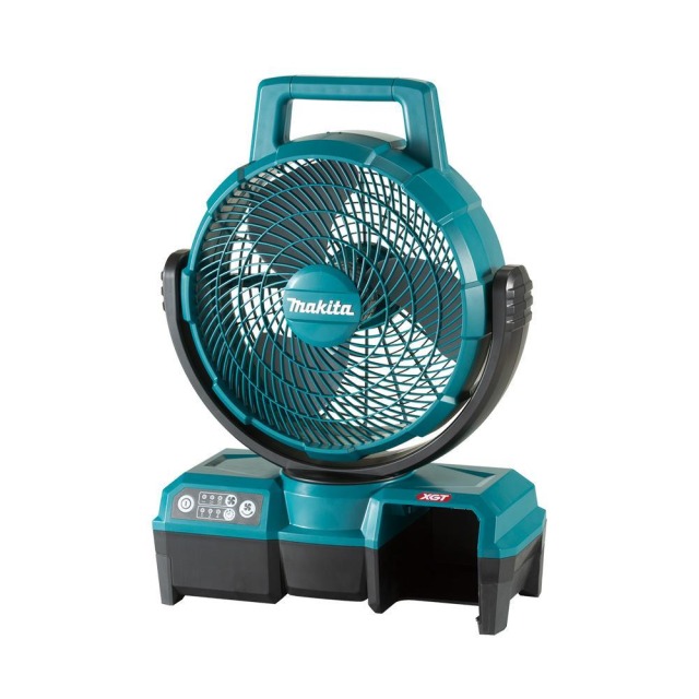 MAKITA 牧田 40V充電式電風扇 空機 產品規格表
工作能力	風扇直徑：235 mm連續使用時間(BL4040)擺動狀態：高速-600分鐘 / 中速-800分鐘 / 低速-1,055分鐘未擺動狀態：高速-660分鐘 / 中速-880分鐘 / 低速-1,160分鐘
尺寸(長x寬x高)	143 x 333 x 463 mm
重量	2 kg CF001GZ