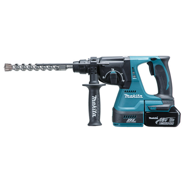 MAKITA 牧田 18V 24mm充電式無刷鎚鑽 (含集塵器) 6.0Ah雙電套裝組 DHR242RGEW 18V, 24mm, 6.0Ah DHR242RGEW