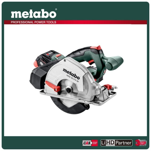 Metabo 美達寶 18V鋰電金屬圓鋸機4.0Ah單電套裝組 MKS 18 LTX 58